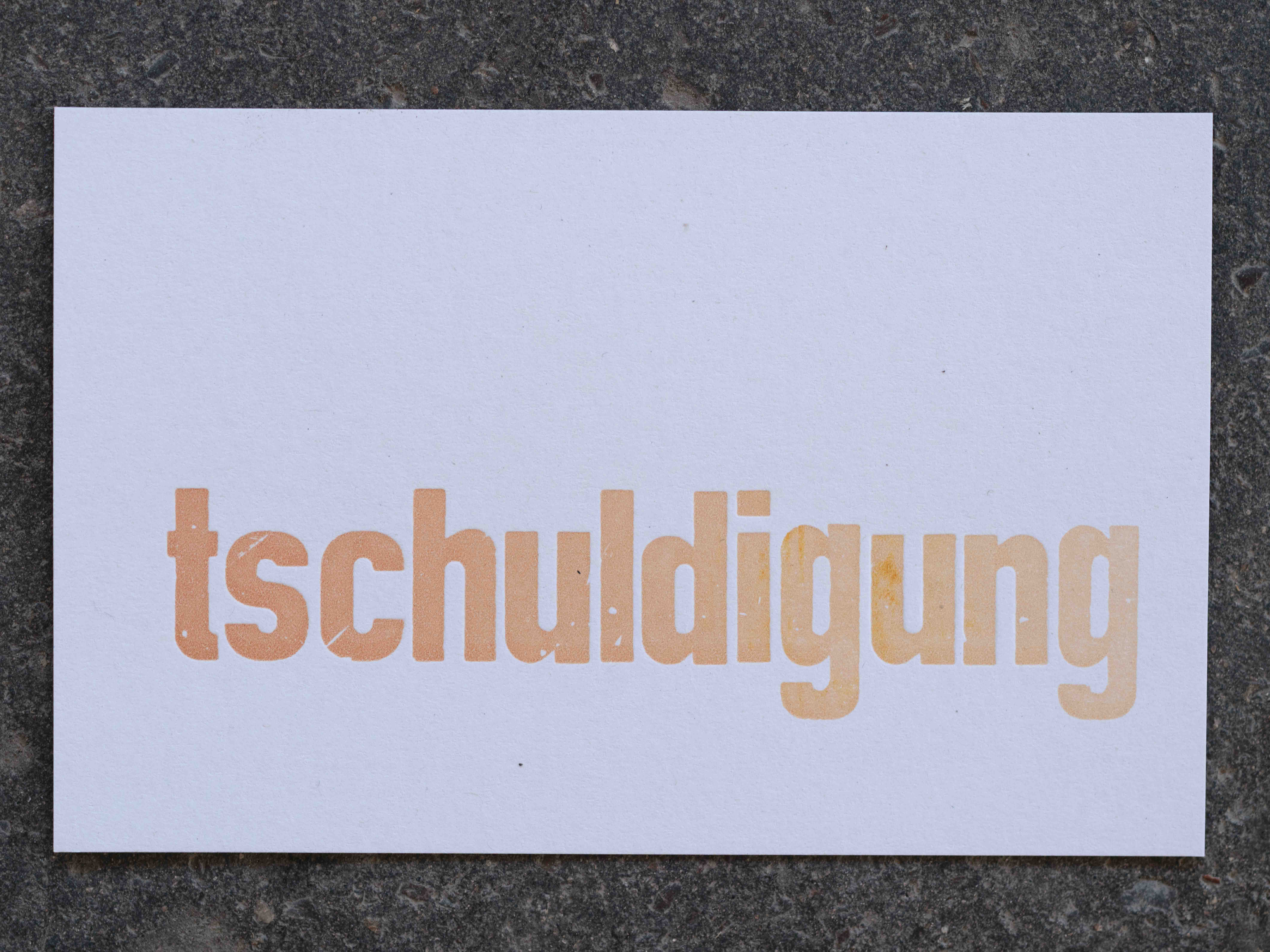 Postkarten für alle Lebenslagen: tschuldigung